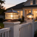Brass Lantern Fence Post Light