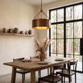 Bronze Cage Drum Pendant Light