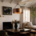 Bronze Cage Drum Pendant Light
