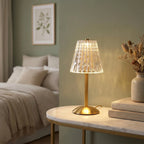 Brushed Aluminium Crystal Lamp