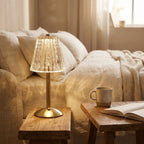 Brushed Aluminium Crystal Lamp