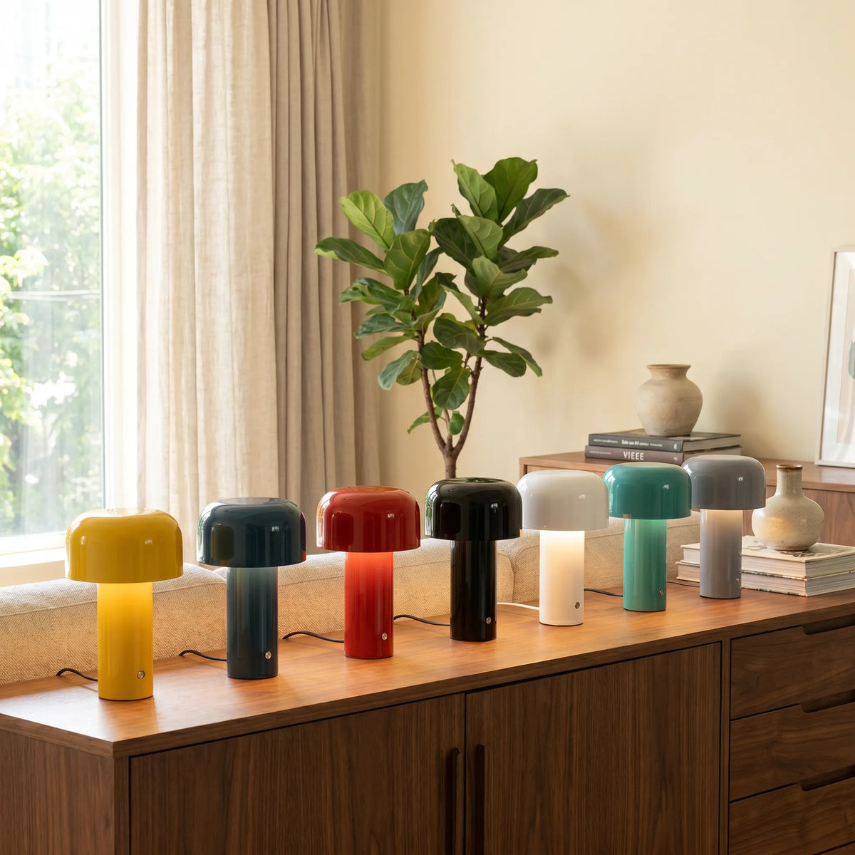 Cap Shade Cordless Touch Lamp