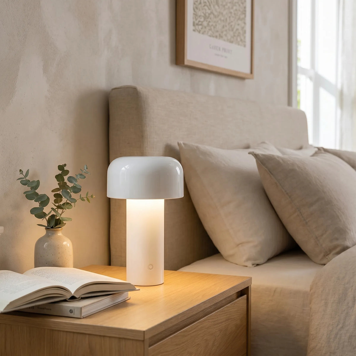 Cap Shade Cordless Touch Lamp