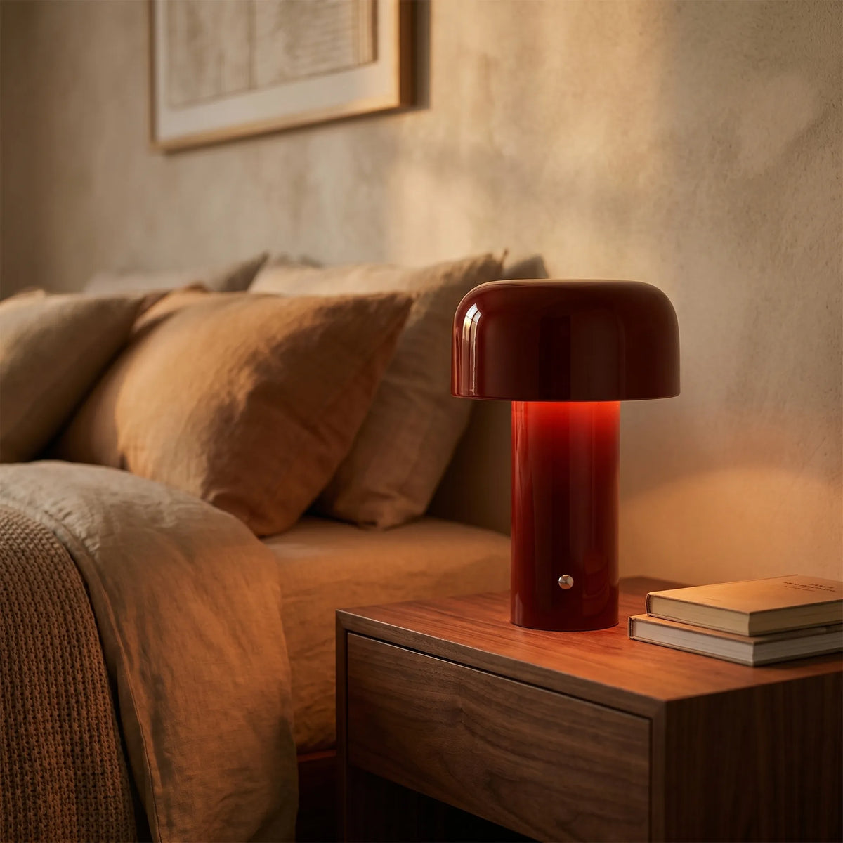 Cap Shade Cordless Touch Lamp