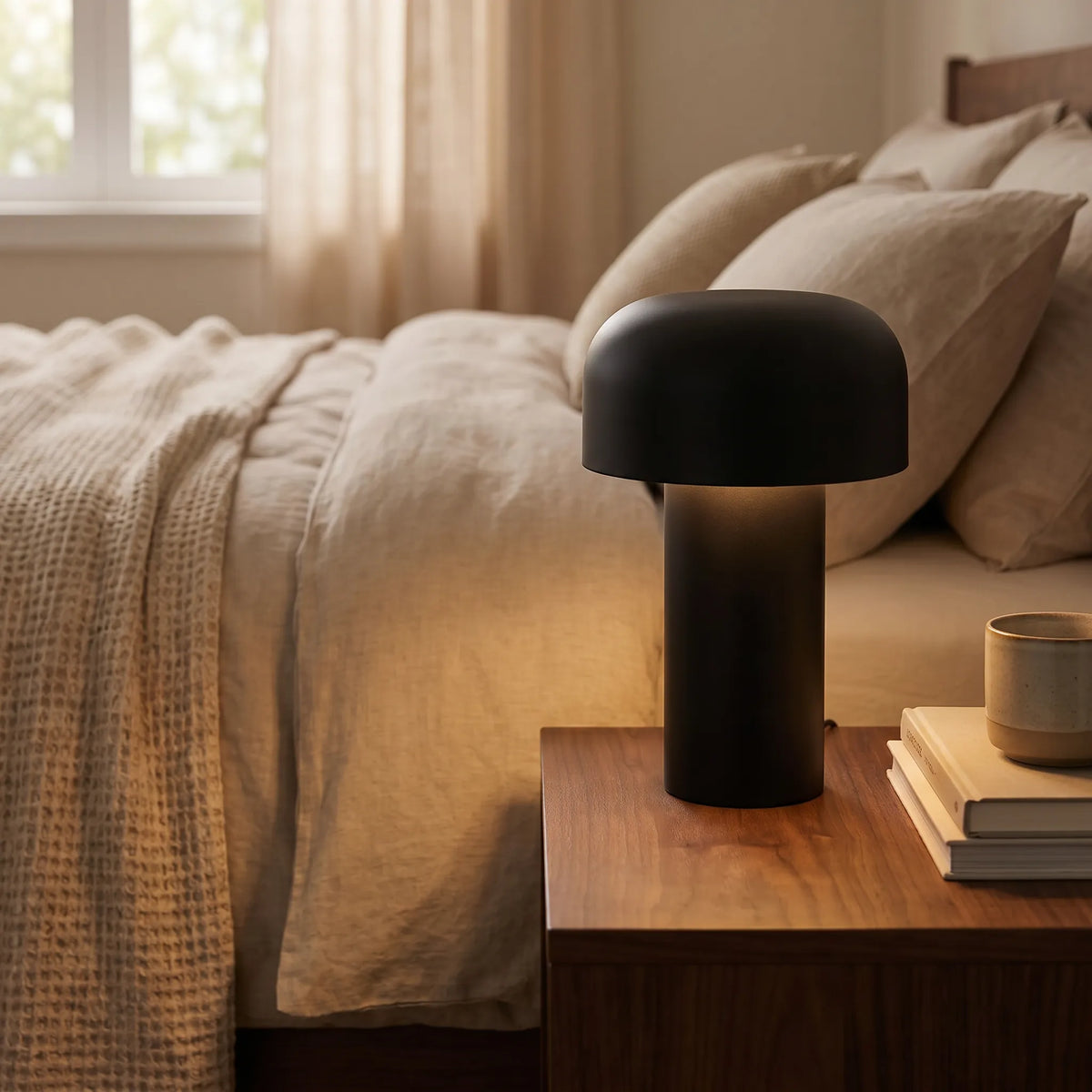 Cap Shade Cordless Touch Lamp