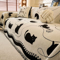 Cat Print Chenille Sofa Cover