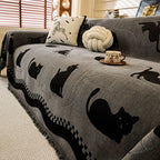 Cat Print Chenille Sofa Cover