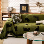 Cat Print Chenille Sofa Cover