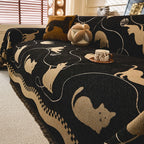 Cat Print Chenille Sofa Cover