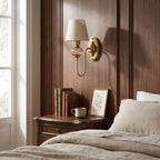 Ceramic and Fabric Wall Light