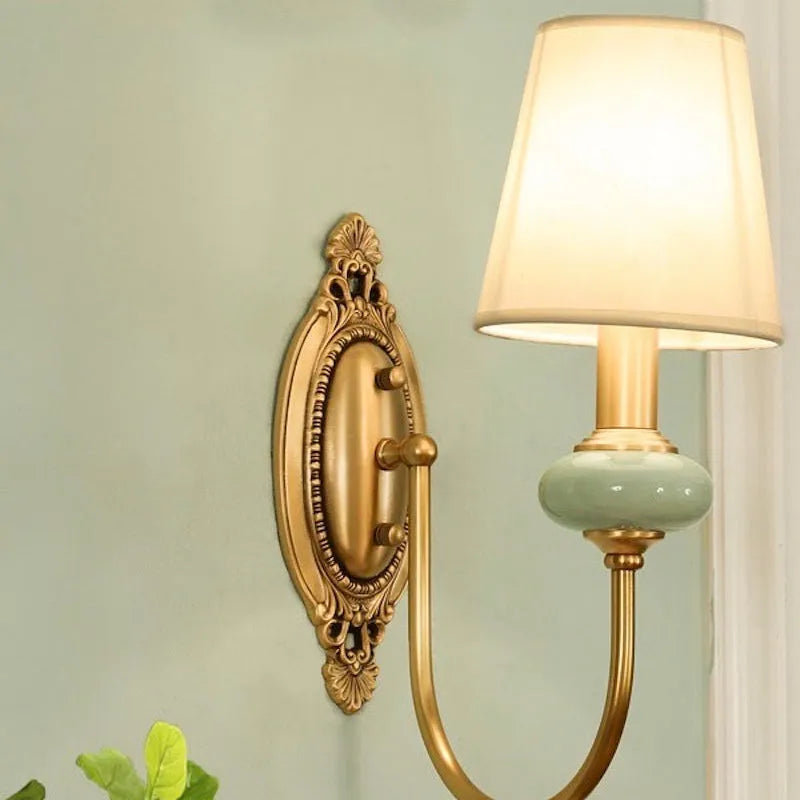 Ceramic and Fabric Wall Light