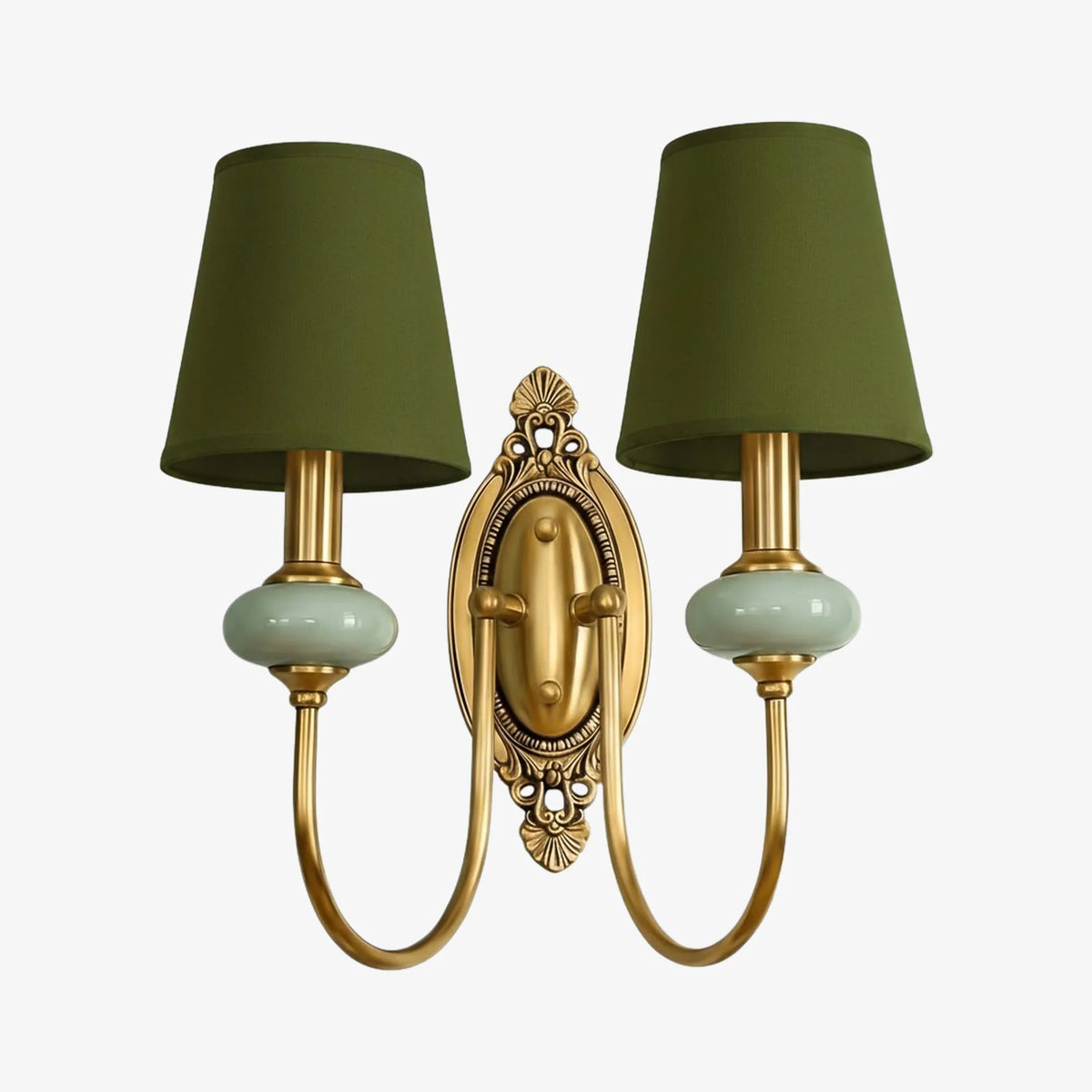 Ceramic and Fabric Wall Light