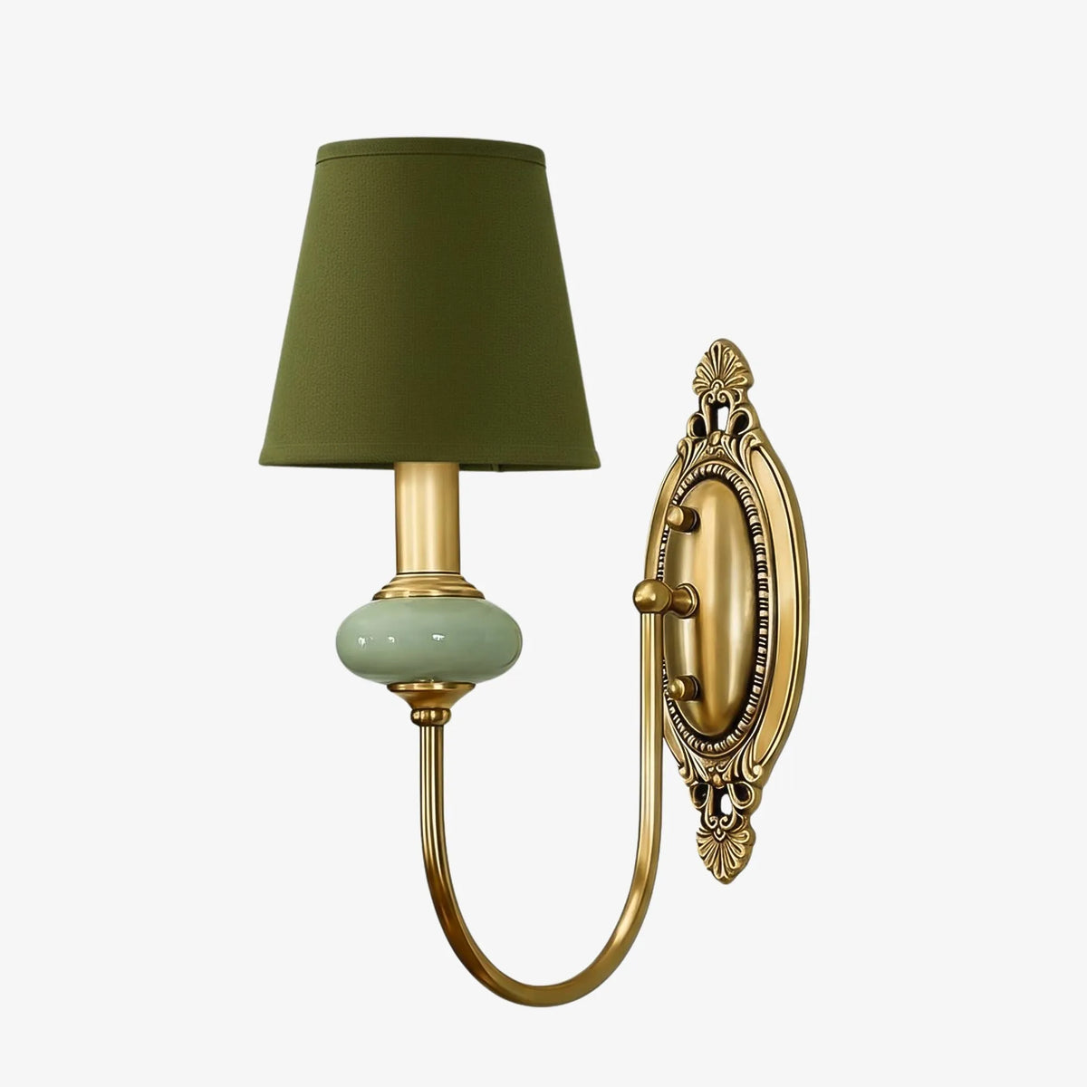 Ceramic and Fabric Wall Light