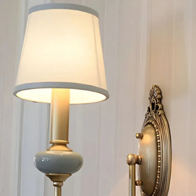 Ceramic and Fabric Wall Light