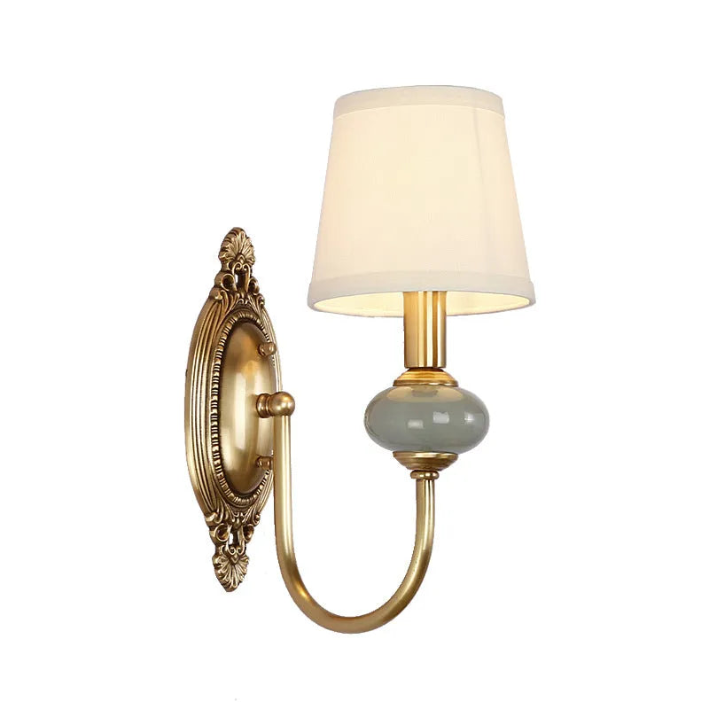 Ceramic and Fabric Wall Light