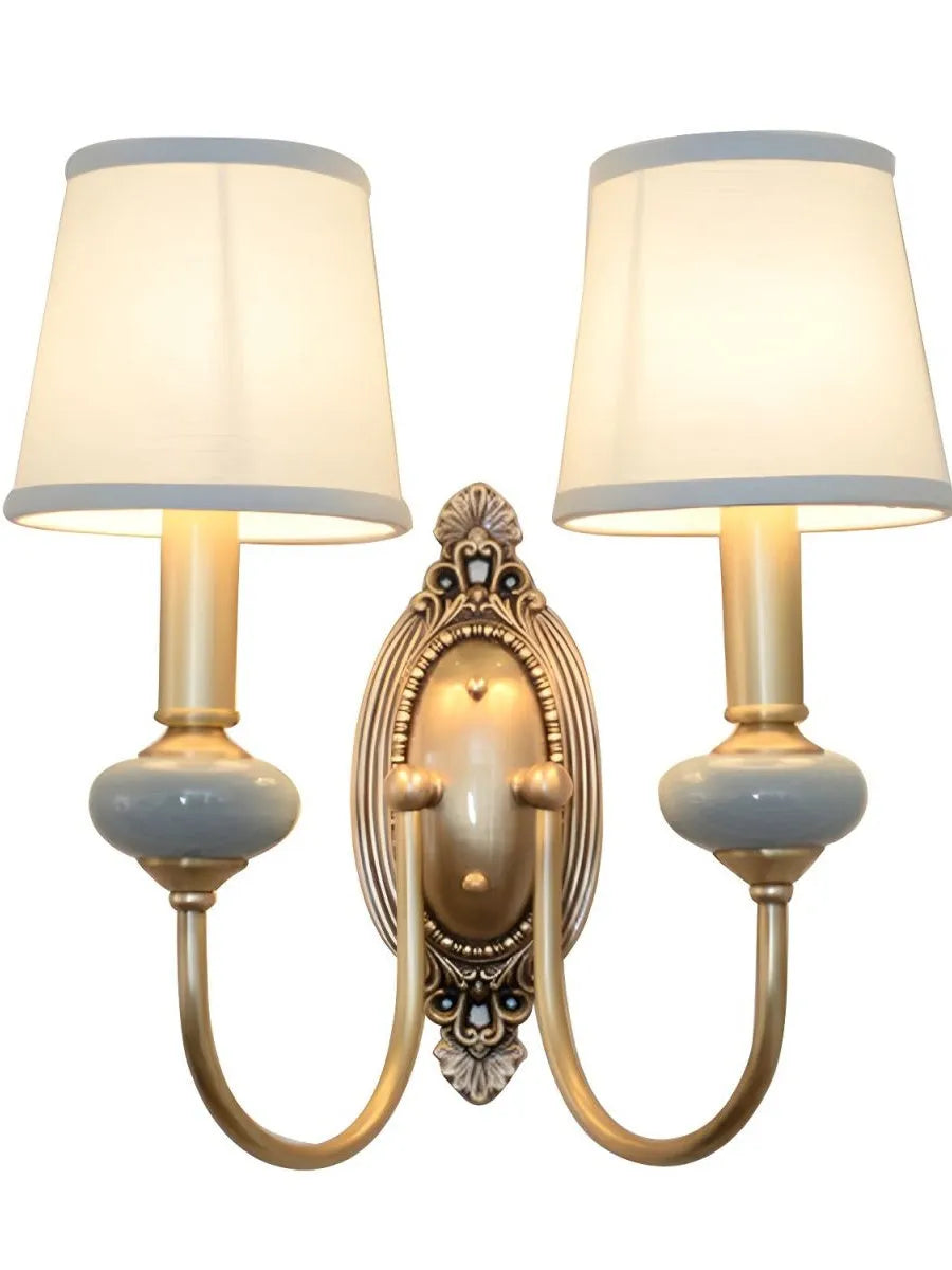Ceramic and Fabric Wall Light