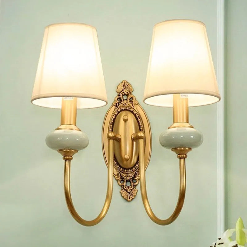 Ceramic and Fabric Wall Light