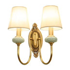 Ceramic and Fabric Wall Light