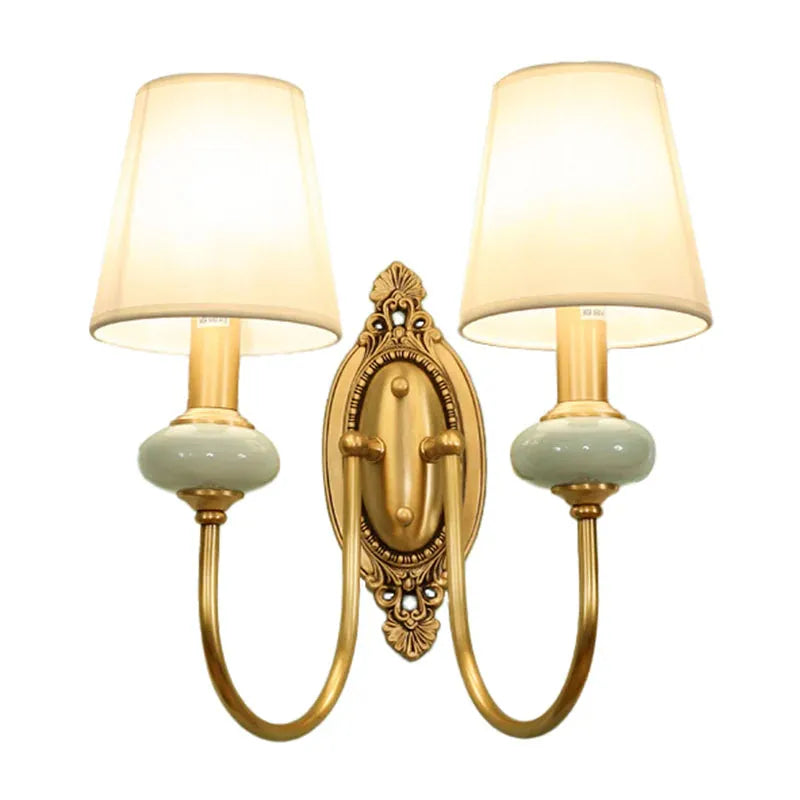 Ceramic and Fabric Wall Light