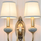 Ceramic and Fabric Wall Light