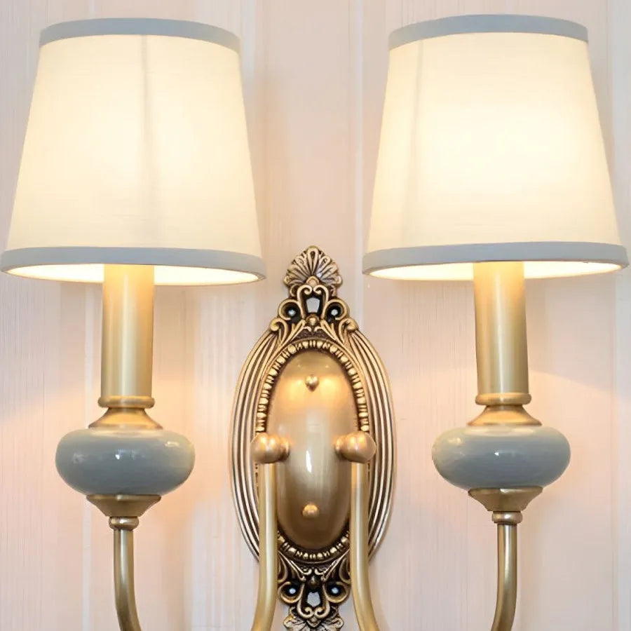 Ceramic and Fabric Wall Light