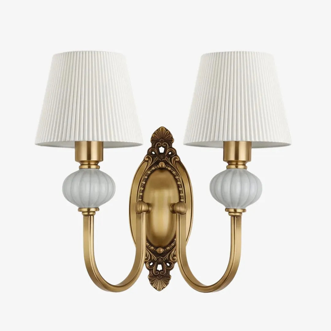 Ceramic and Fabric Wall Light
