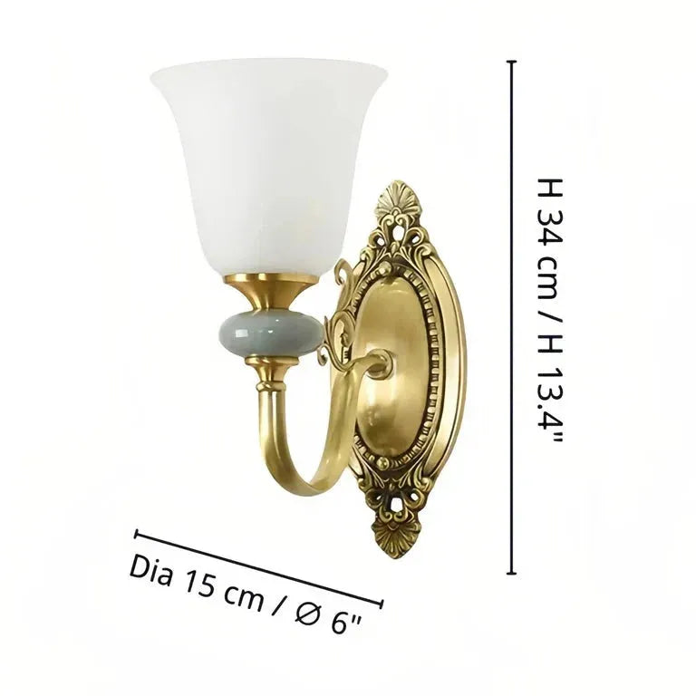 Ceramic and Fabric Wall Light