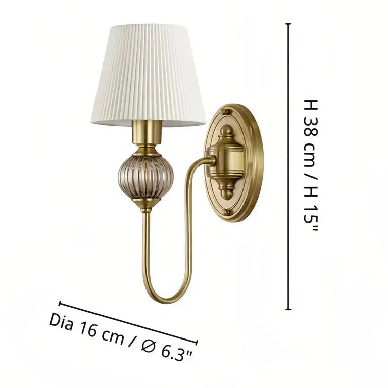 Ceramic and Fabric Wall Light