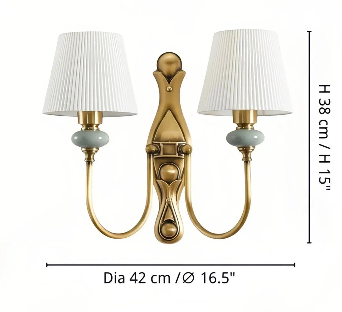 Ceramic and Fabric Wall Light