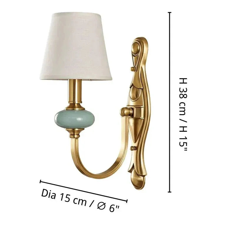 Ceramic and Fabric Wall Light