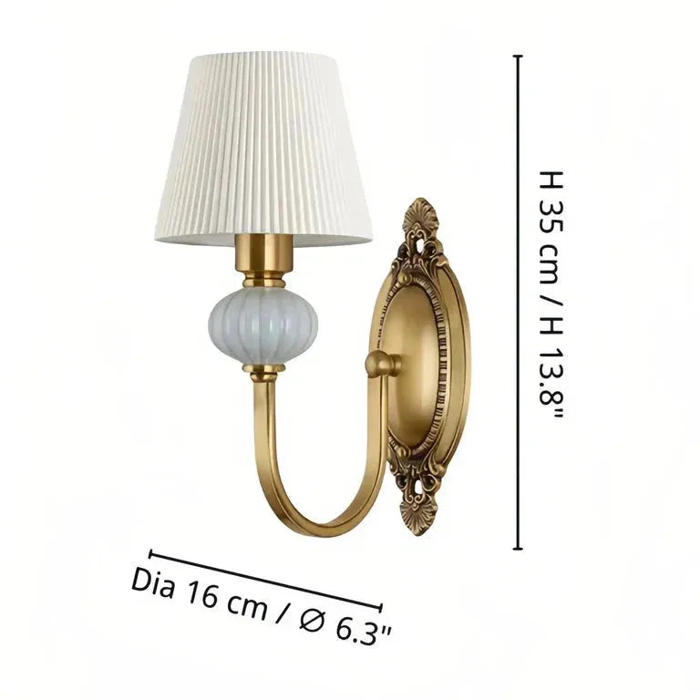 Ceramic and Fabric Wall Light