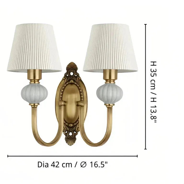 Ceramic and Fabric Wall Light