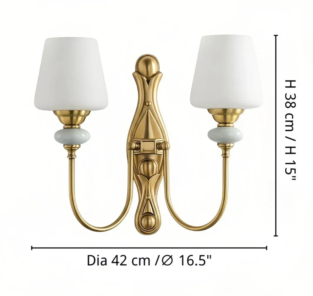 Ceramic and Fabric Wall Light