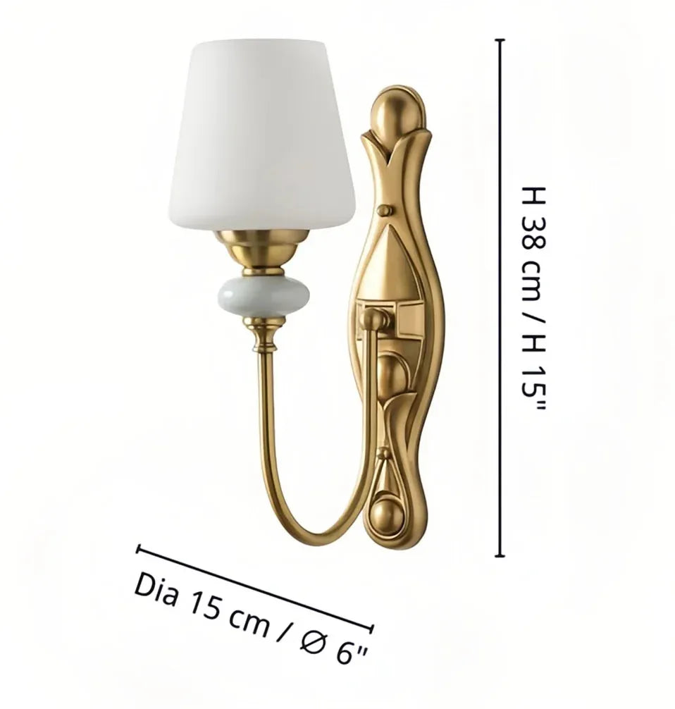 Ceramic and Fabric Wall Light