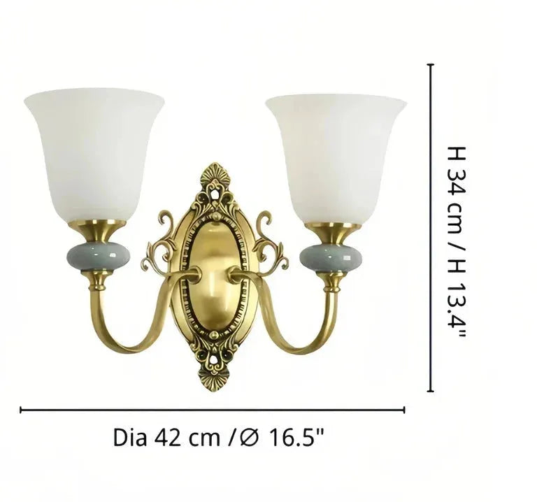 Ceramic and Fabric Wall Light