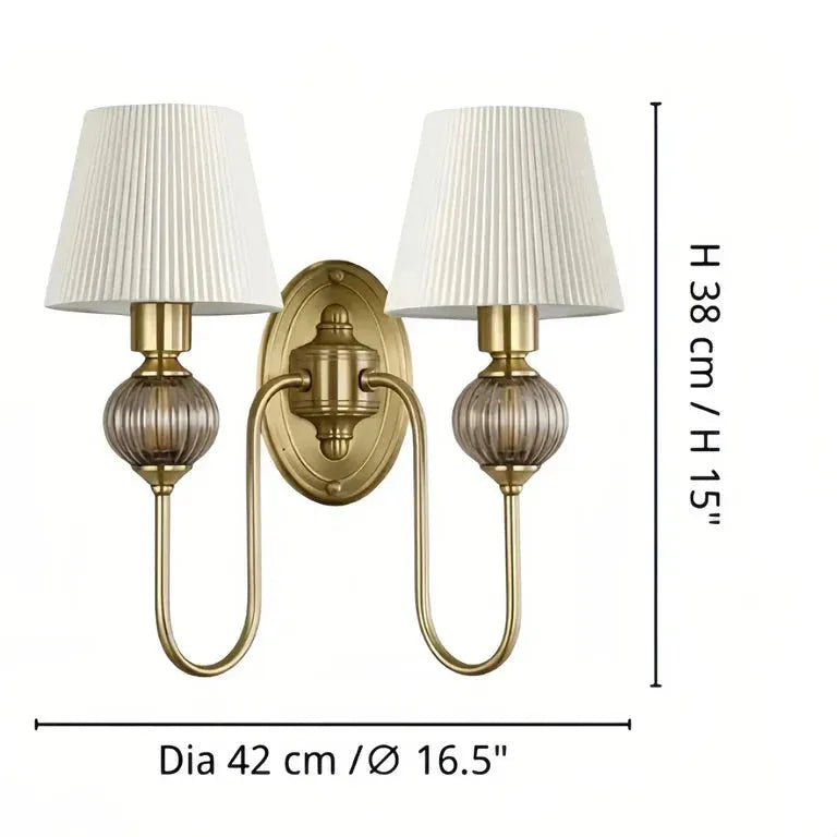 Ceramic and Fabric Wall Light