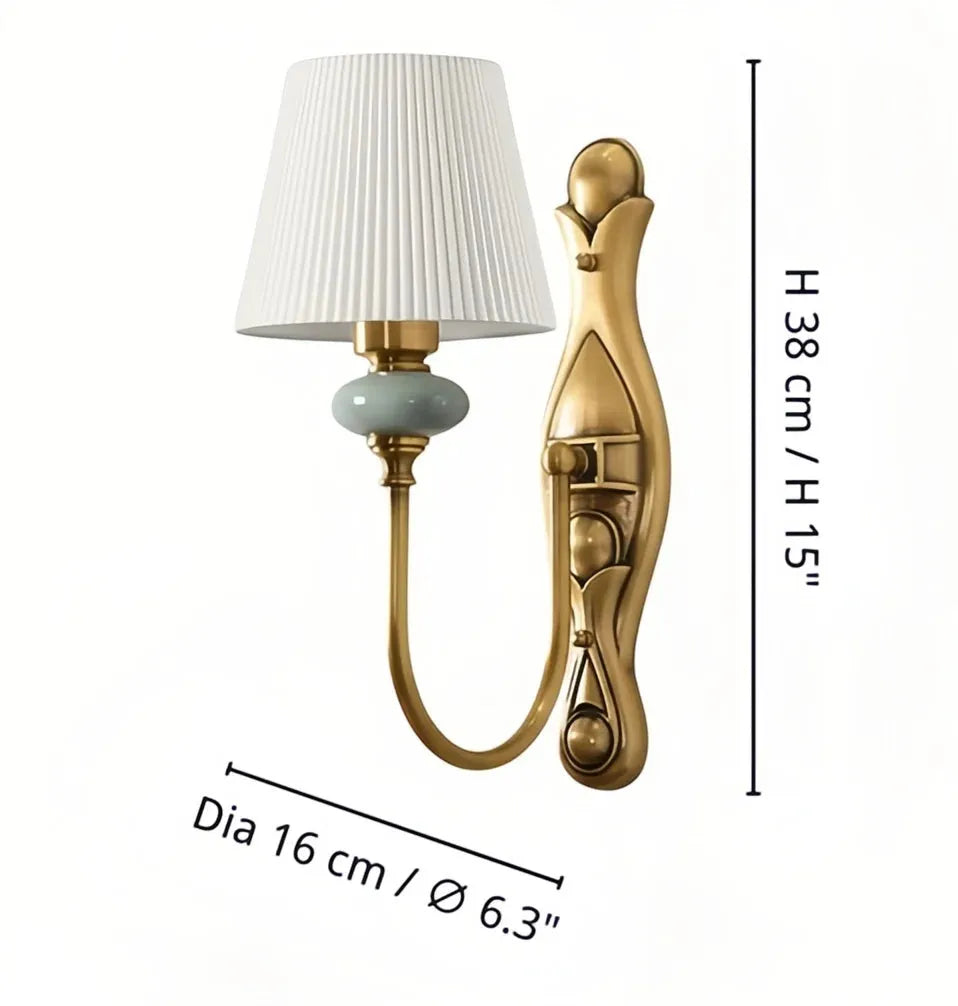 Ceramic and Fabric Wall Light