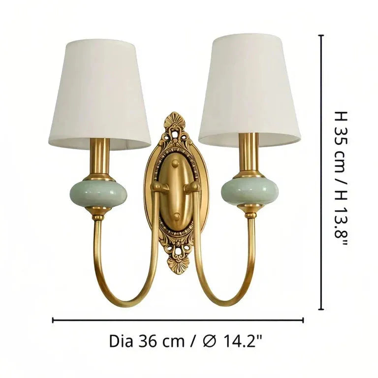 Ceramic and Fabric Wall Light