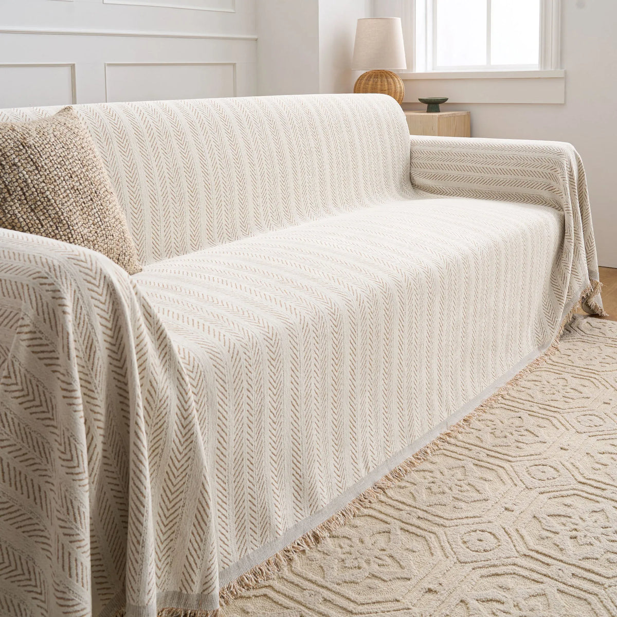 Chevron Herringbone Sofa Throw
