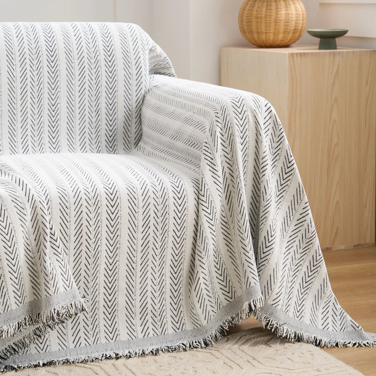 Chevron Herringbone Sofa Throw