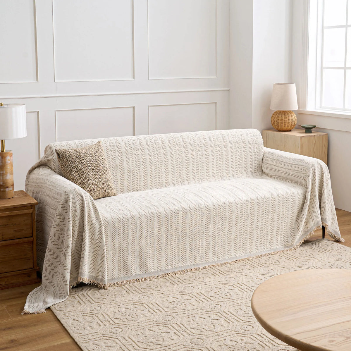 Chevron Herringbone Sofa Throw