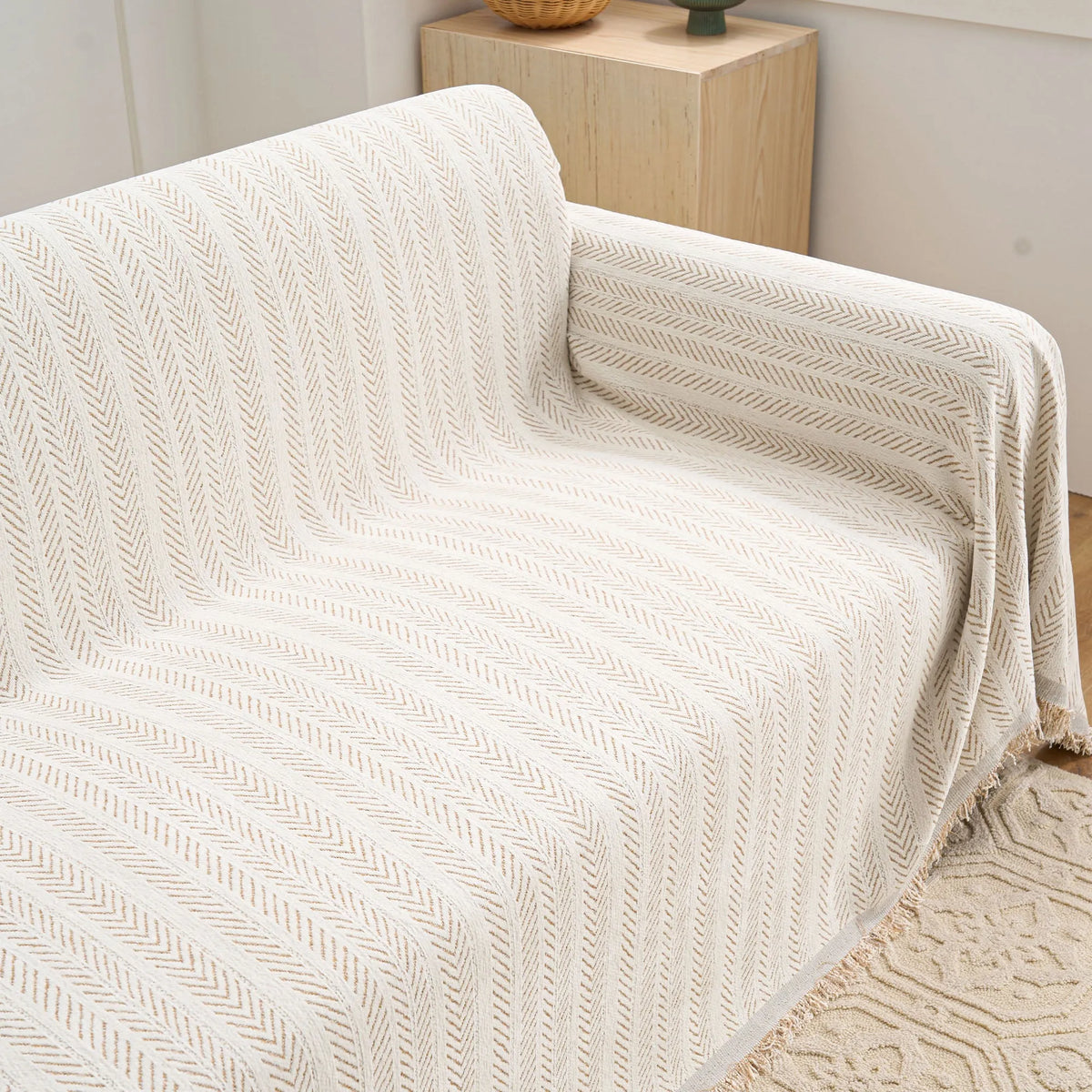 Chevron Herringbone Sofa Throw
