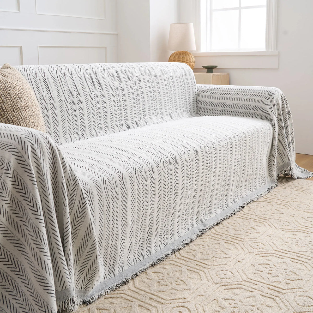 Chevron Herringbone Sofa Throw