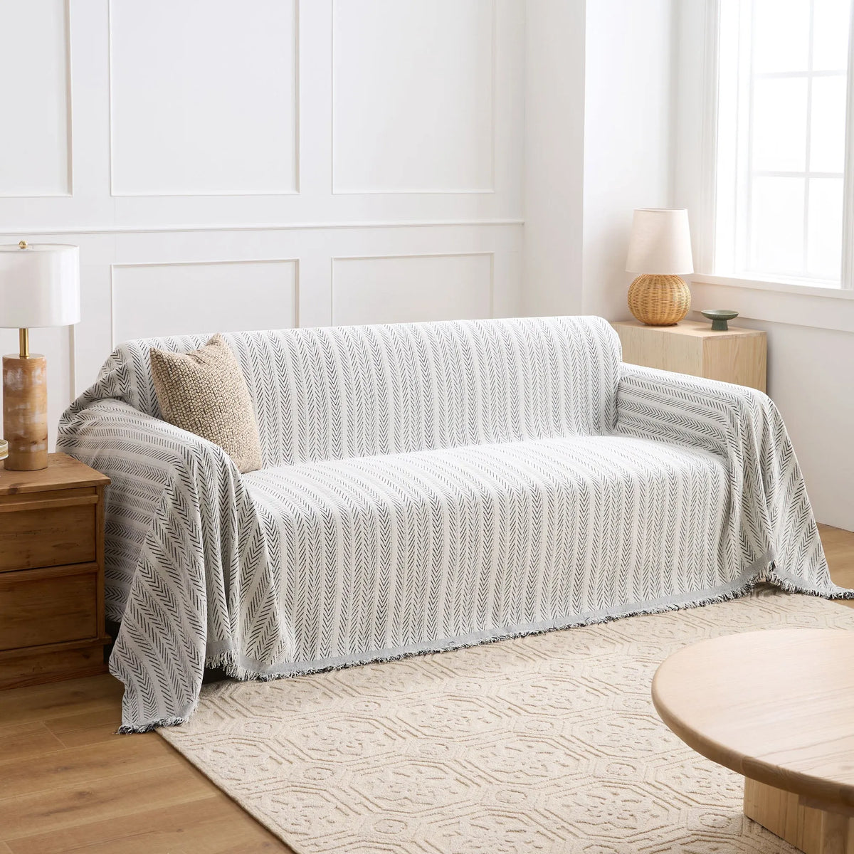 Chevron Herringbone Sofa Throw