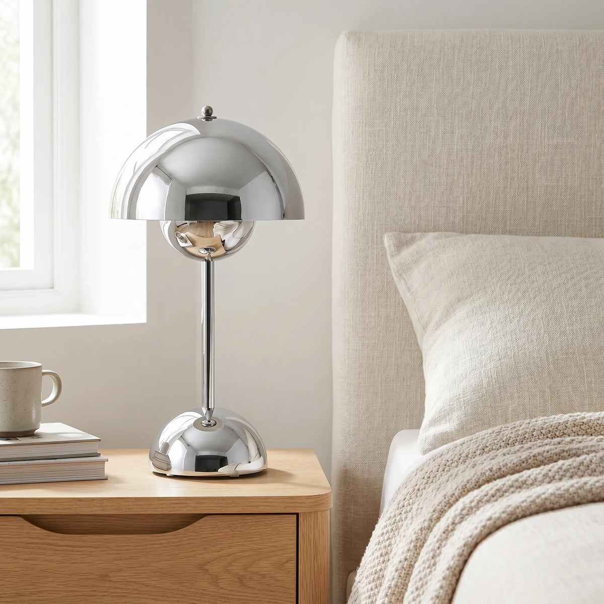 Chrome Dome Cordless Table Lamp