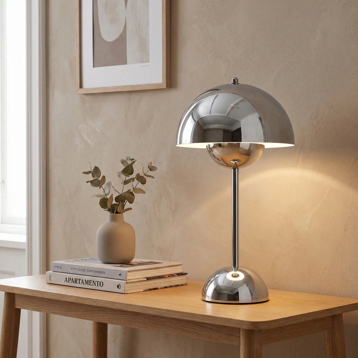 Chrome Dome Cordless Table Lamp