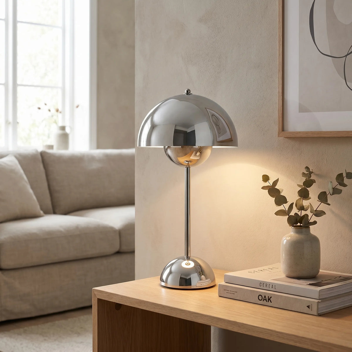 Chrome Dome Cordless Table Lamp