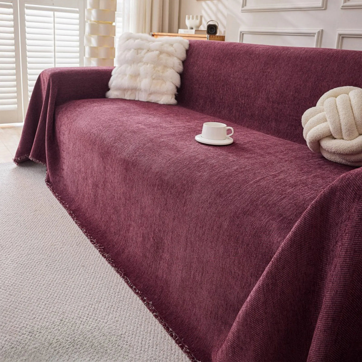 Classic Herringbone Thick Chenille Throw