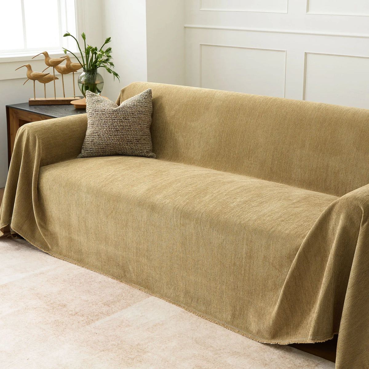 Classic Herringbone Thick Chenille Throw