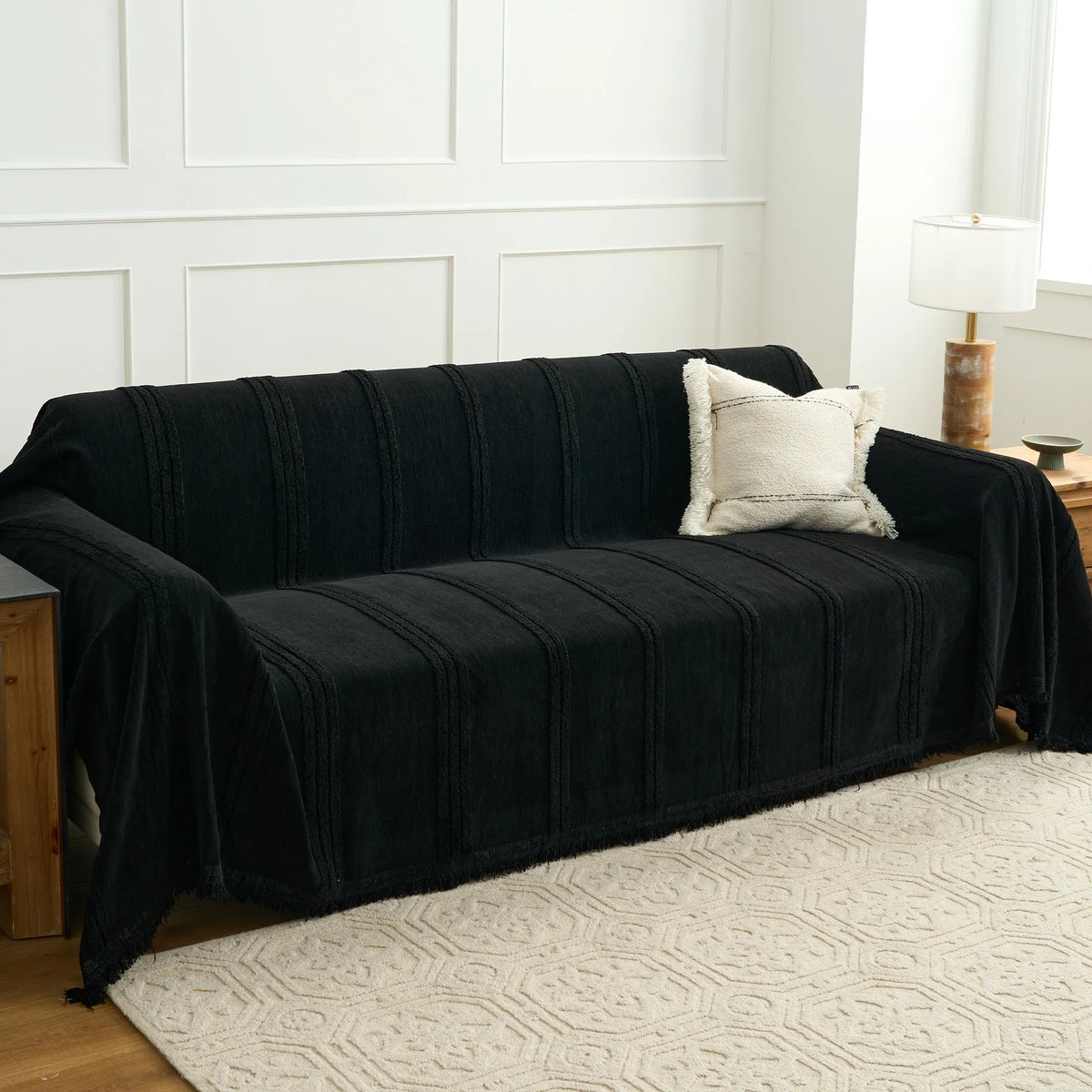 Classic Stripe Chenille Sofa Cover